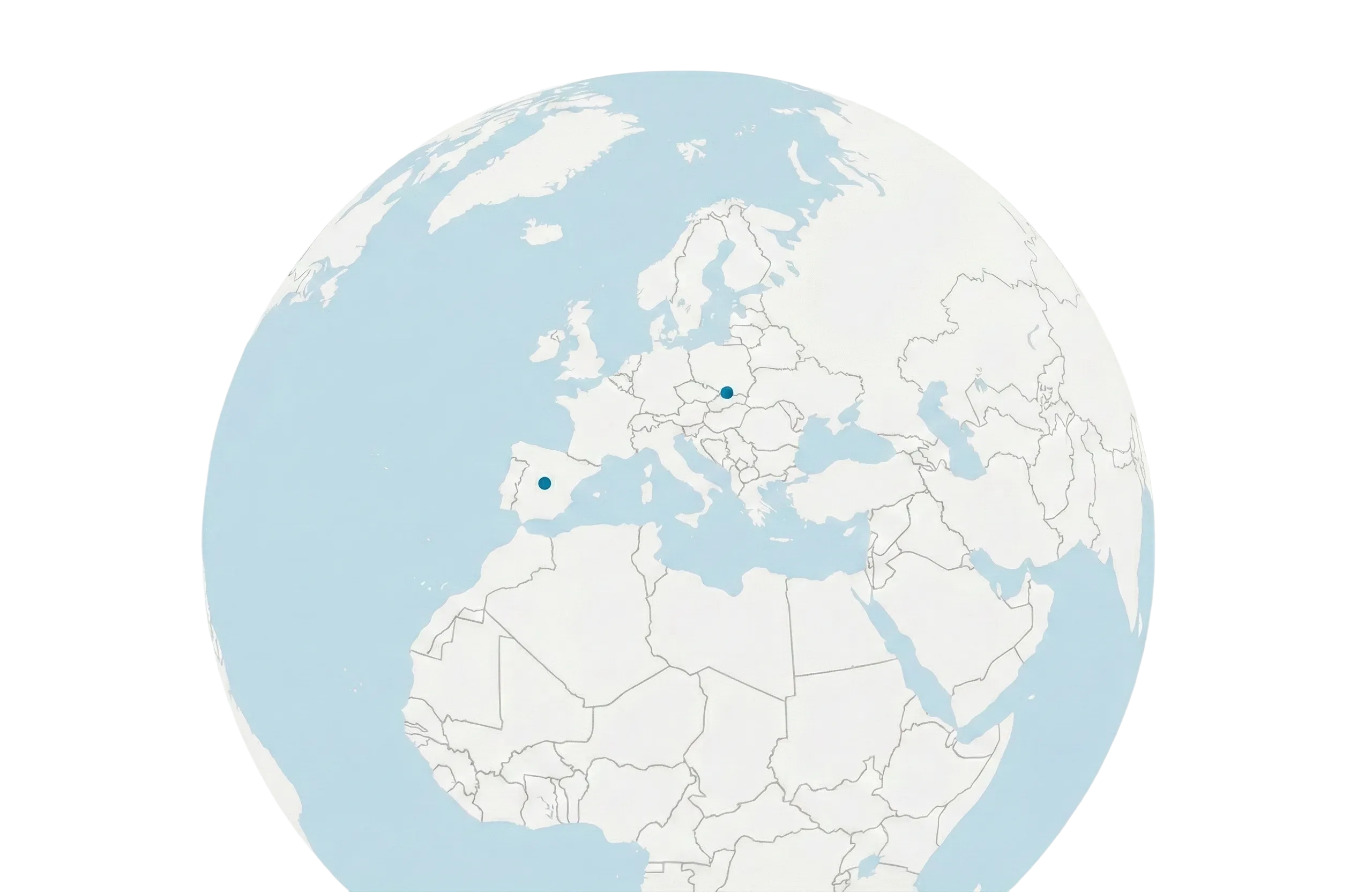 Mapa de Europa con las ubicaciones de los laboratorios Best Pick Lab